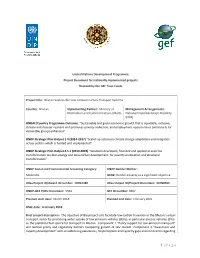 Project Document for Nationally Implemented Projects Financed by the GEF Trust Funds
