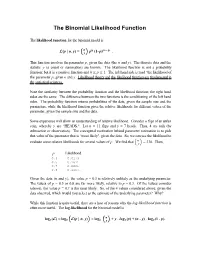 The Binomial Likelihood Function