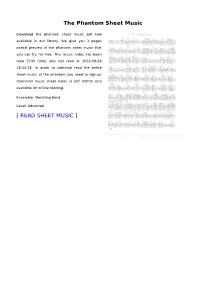 The Phantom Sheet Music
