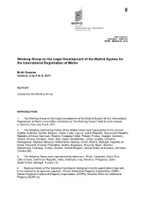 Working Group on the Legal Development of the Madrid System for the International Registration of Marks