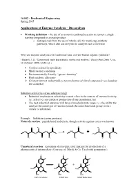 Applications of Enzyme Catalysis – Biocatalysis
