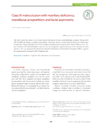Class III Malocclusion with Maxillary Deficiency, Mandibular Prognathism and Facial Asymmetry