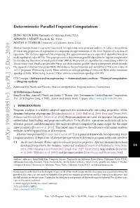 Deterministic Parallel Fixpoint Computation