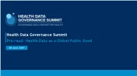 Health Data As a Global Public Good
