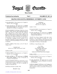NS Royal Gazette Part I