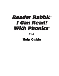 RR I Can Read! with Phonics V1.0 Help Guide