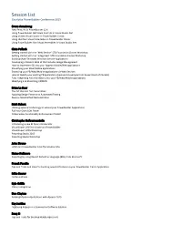Session List Charlotte Powerbuilder Conference 2015