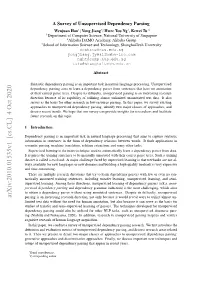 A Survey of Unsupervised Dependency Parsing