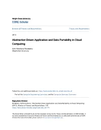 Abstraction Driven Application and Data Portability in Cloud Computing