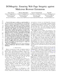 Ensuring Web Page Integrity Against Malicious Browser Extensions