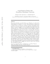 Graph Planarity Testing with Hierarchical Embedding Constraints