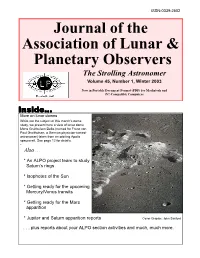 Journal of the Association of Lunar & Planetary Observers