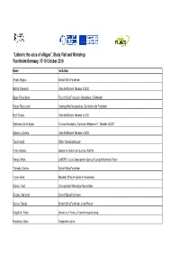 List of Participants SV and WS Forchheim Oct 2010