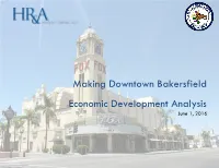 Making Downtown Bakersfield Economic Development Analysis June 1, 2016 CONTEXT