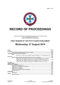 Record of Proceedings