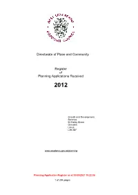 Register of Planning Applications 2012