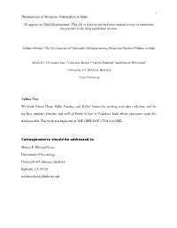 1 Development of Religious Nationalism in India to Appear In