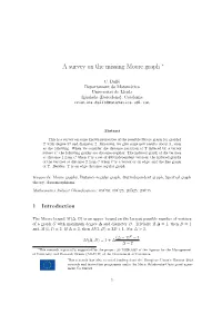 A Survey on the Missing Moore Graph ∗