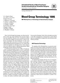 ISBT Working Party on Terminology for Red Cell Surface Antigens J