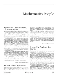Mathematics People, Volume 51, Number 11