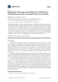 Singularity Theorems in the Effective Field Theory for Quantum Gravity at Second Order in Curvature