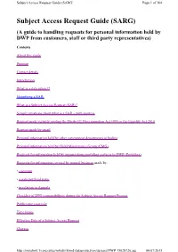 Subject Access Request Guide (SARG) Page 1 of 104
