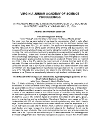 Virginia Junior Academy of Science Proceedings