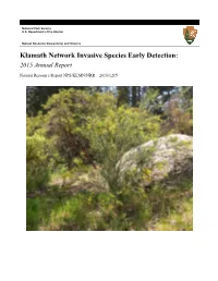 Klamath Network Invasive Species Early Detection: 2015 Annual Report
