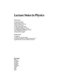 Lecture Notes in Physics