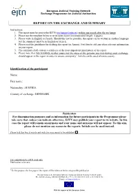 Report on the Exchange and Summary