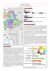 SHAN STATE a Snapshot of Child Wellbeing BASIC INFORMATION