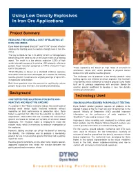 Using Low Density Explosives in Iron Ore Applications