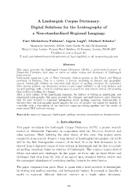 A Limburgish Corpus Dictionary: Digital Solutions for the Lexicography of a Non-Standardized Regional Language