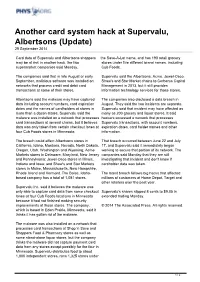 Another Card System Hack at Supervalu, Albertsons (Update) 29 September 2014
