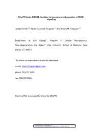 C9orf72 Binds SMCR8, Localizes to Lysosomes and Regulates Mtorc1 Signaling