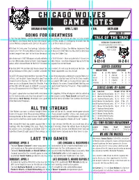 Chicaggo Wolves Game Notes