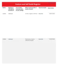 Custom and Self Build Register