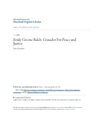 Emily Greene Balch: Crusader for Peace and Justice Tara S