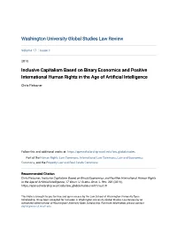 Inclusive Capitalism Based on Binary Economics and Positive International Human Rights in the Age of Artificial Intelligence