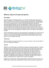 Müllerian Aplasia and Hyperandrogenism