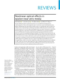 Nonlinear Optical Effects in Epsilon-Near-Zero Media