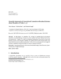 Quantile Approach of Generalized Cumulative Residual Inform- Ation Measure of Order (Α, Β)