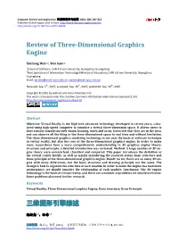 Review of Three-Dimensional Graphics Engine 三维图形引擎综述