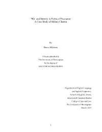 'We' and Identity in Political Discourse: a Case Study of Hilary Clinton
