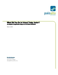 What Did You Do in School Today Junior? an Analysis of Application Usage on K-12 School Networks