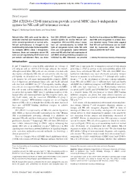 2B4 (CD244)–CD48 Interactions Provide a Novel MHC Class I–Independent System for NK-Cell Self-Tolerance in Mice