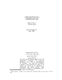 A Theorem Prover for a Computational Logic