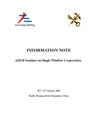 ASEM Seminar on Single Window Cooperation