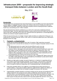 Infrastructure 2050 – Proposals for Improving Strategic Transport Links Between London and the South East May 2014