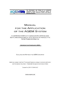 Manual for the Application of the Aqem System